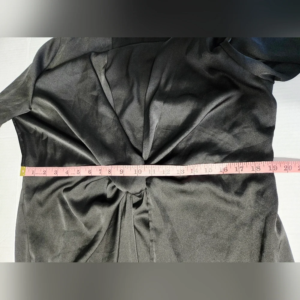 Fashion nova black satin twist‎ long sleeve mini dress 2XL